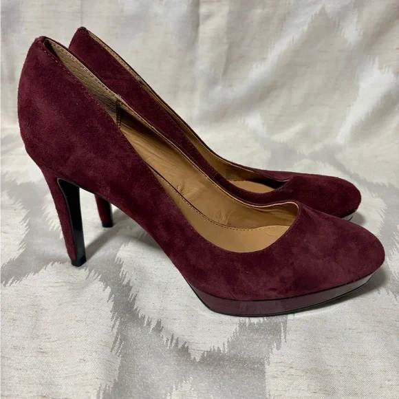 Calvin Klein Shoes Paulette wine Suede Pumps heels 7.5 - Picture 10 of 13